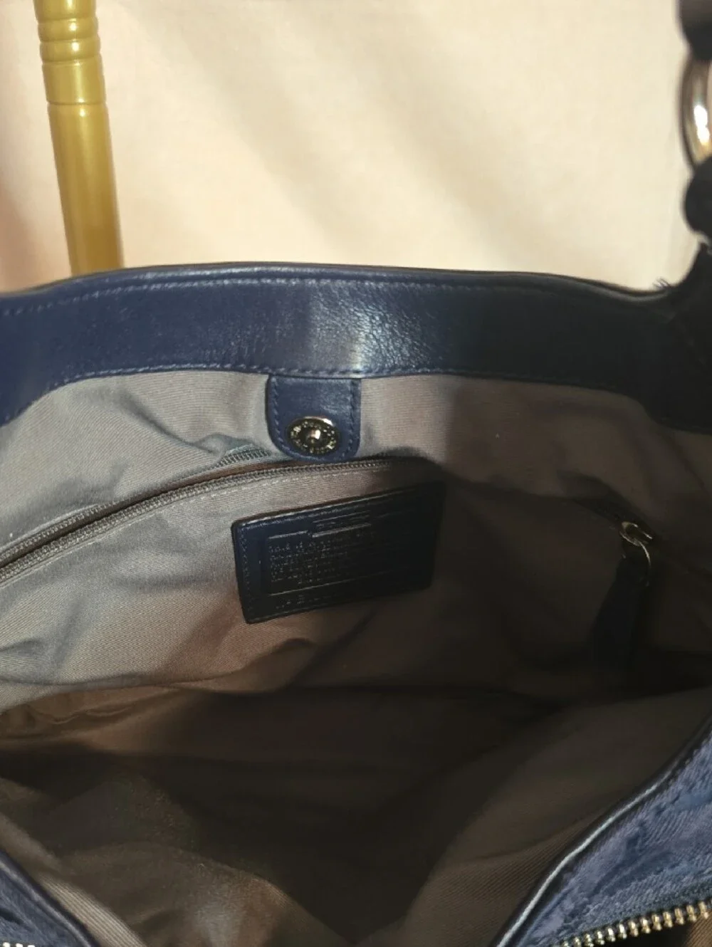 Coach Soho Navy Signature Hobo Bag